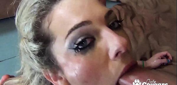  Bailey Blue Has Her Face Fucked Silly - Extreme Sloppy Blowjob
